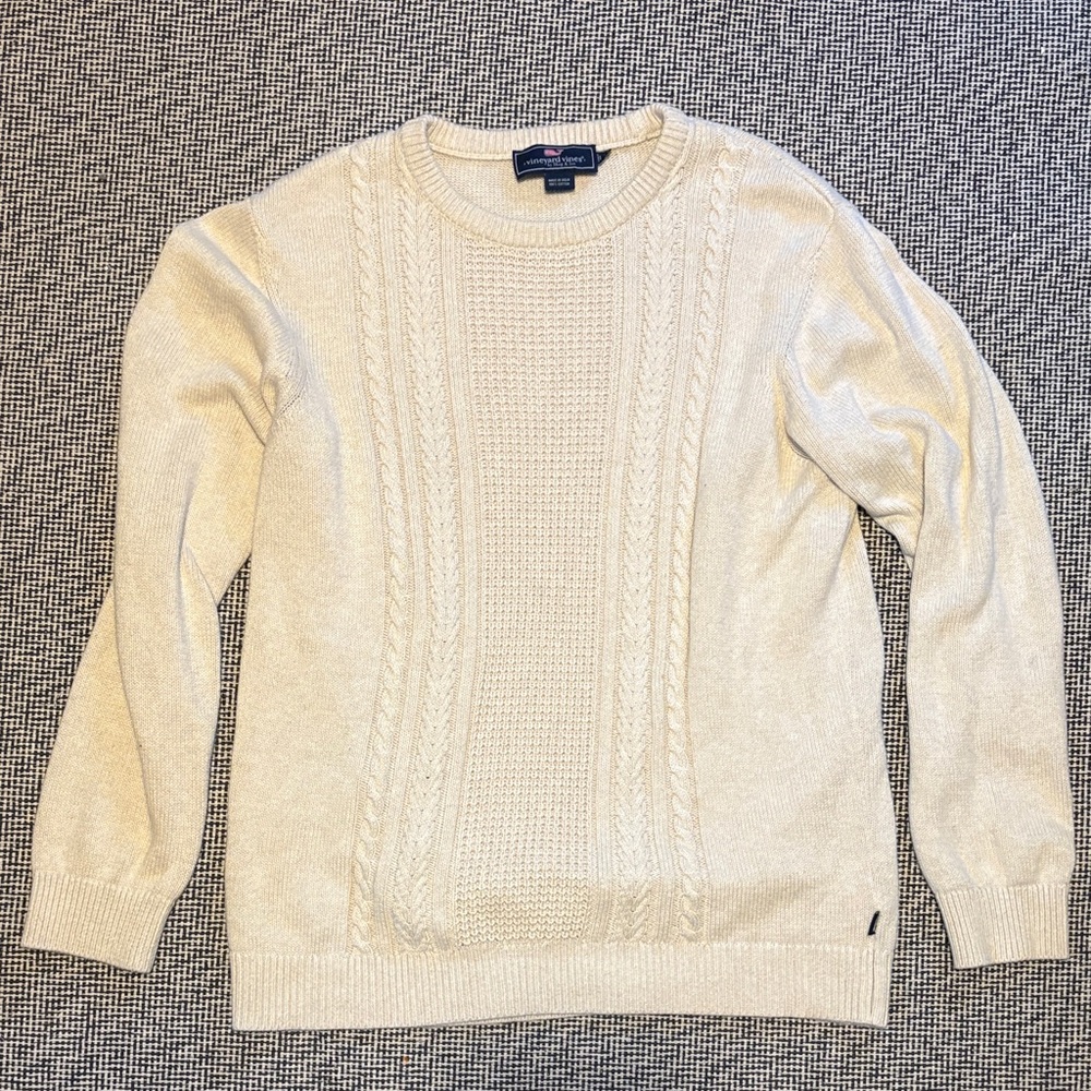 Vineyard Vines Cream Cable Knit Sweater